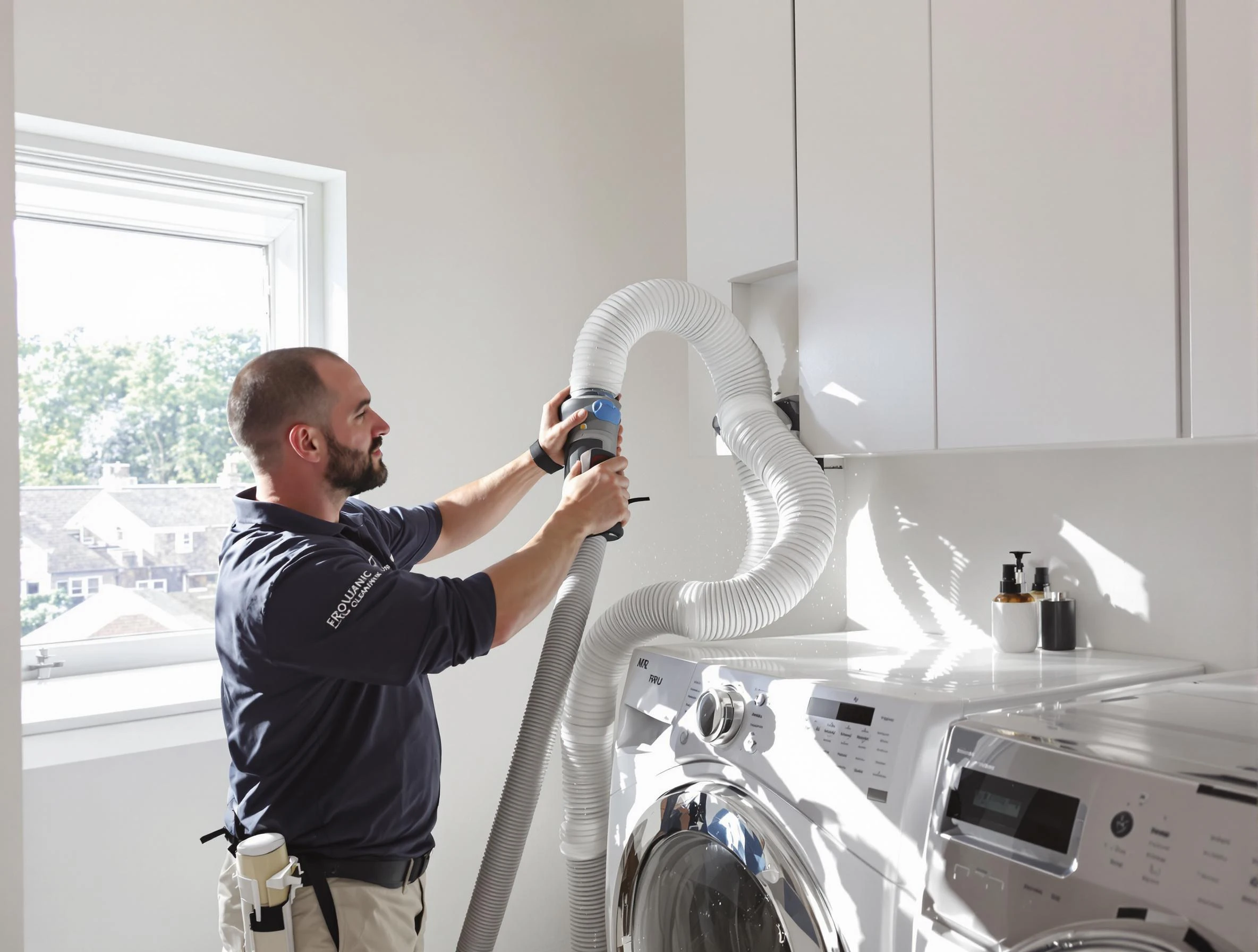 Certified Lynn Dryer Vent Cleaning technician performing dryer vent cleaning in Lynn