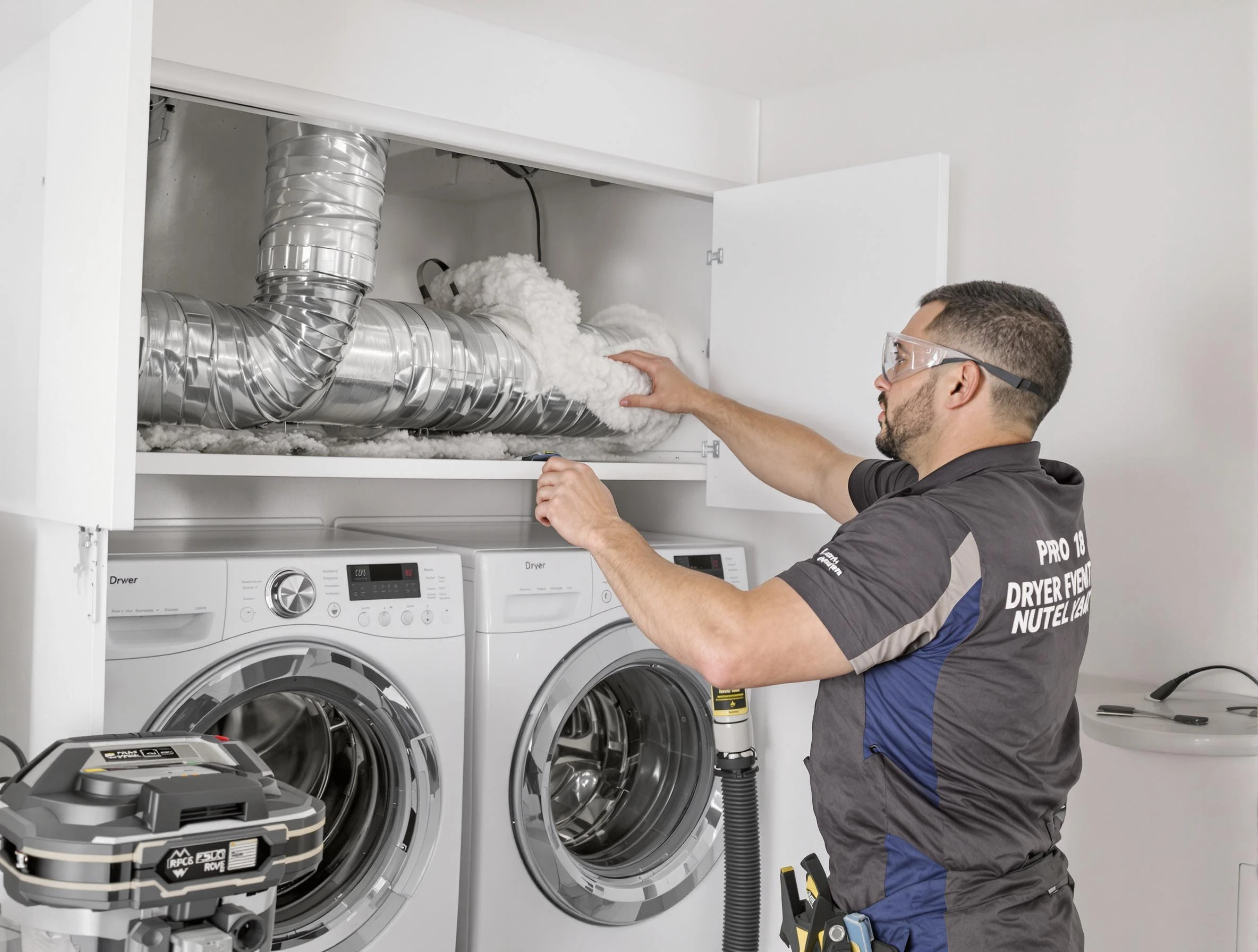 Lynn Dryer Vent Cleaning certified technician performing specialized gas dryer vent cleaning in Lynn